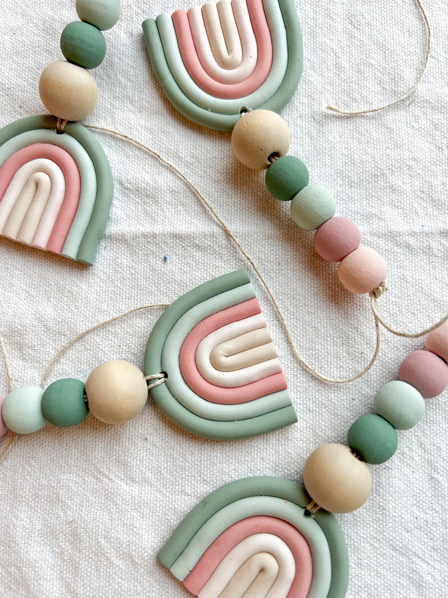 Boho Soft Pastel Rainbow Car Mirror Diffuser