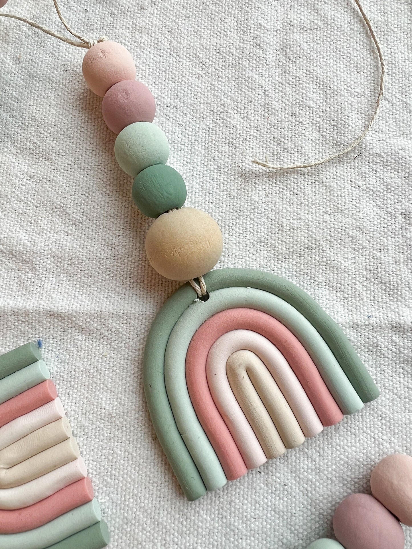 Boho Soft Pastel Rainbow Car Mirror Diffuser