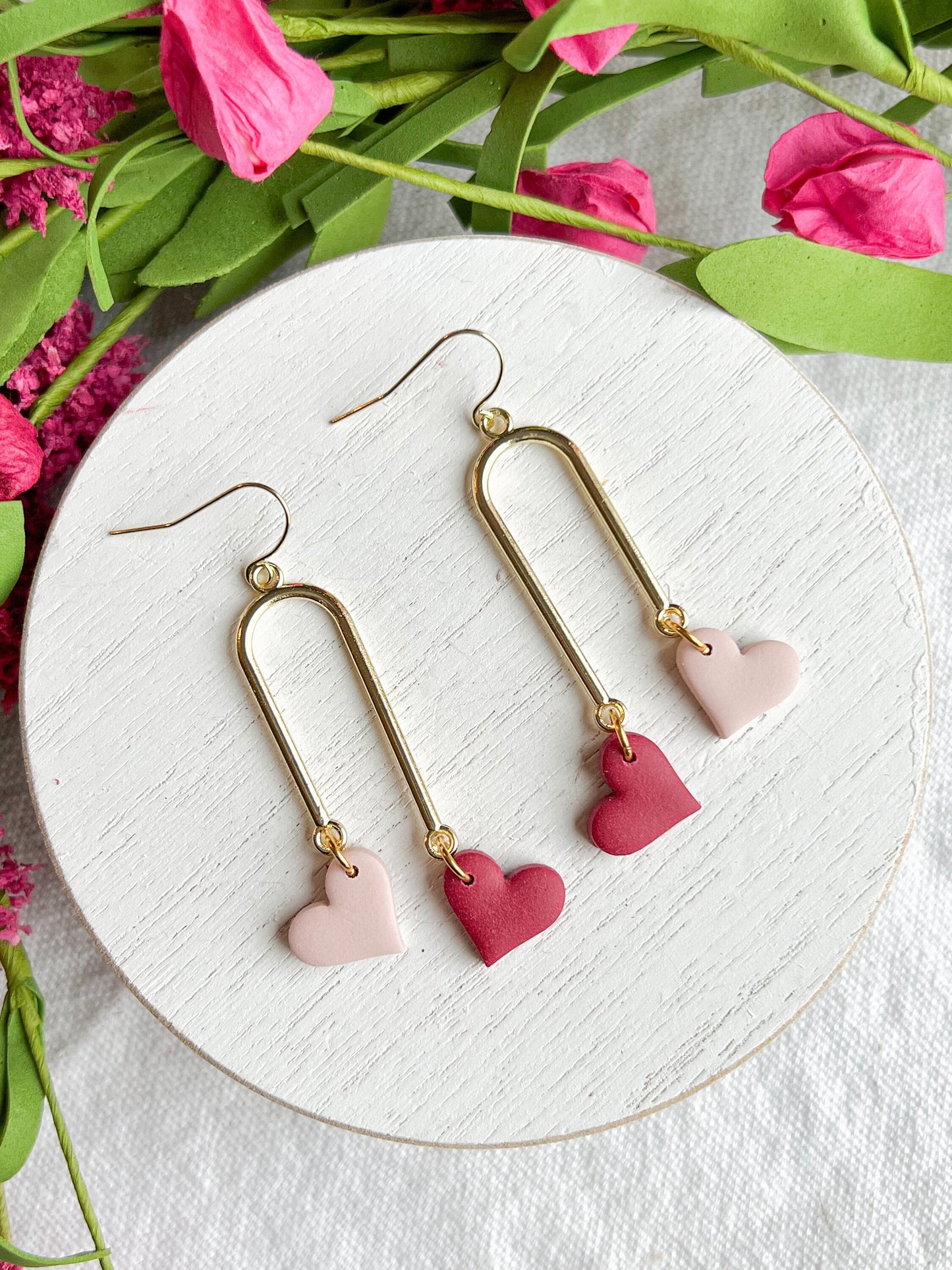 Gold Arch Heart Dangles