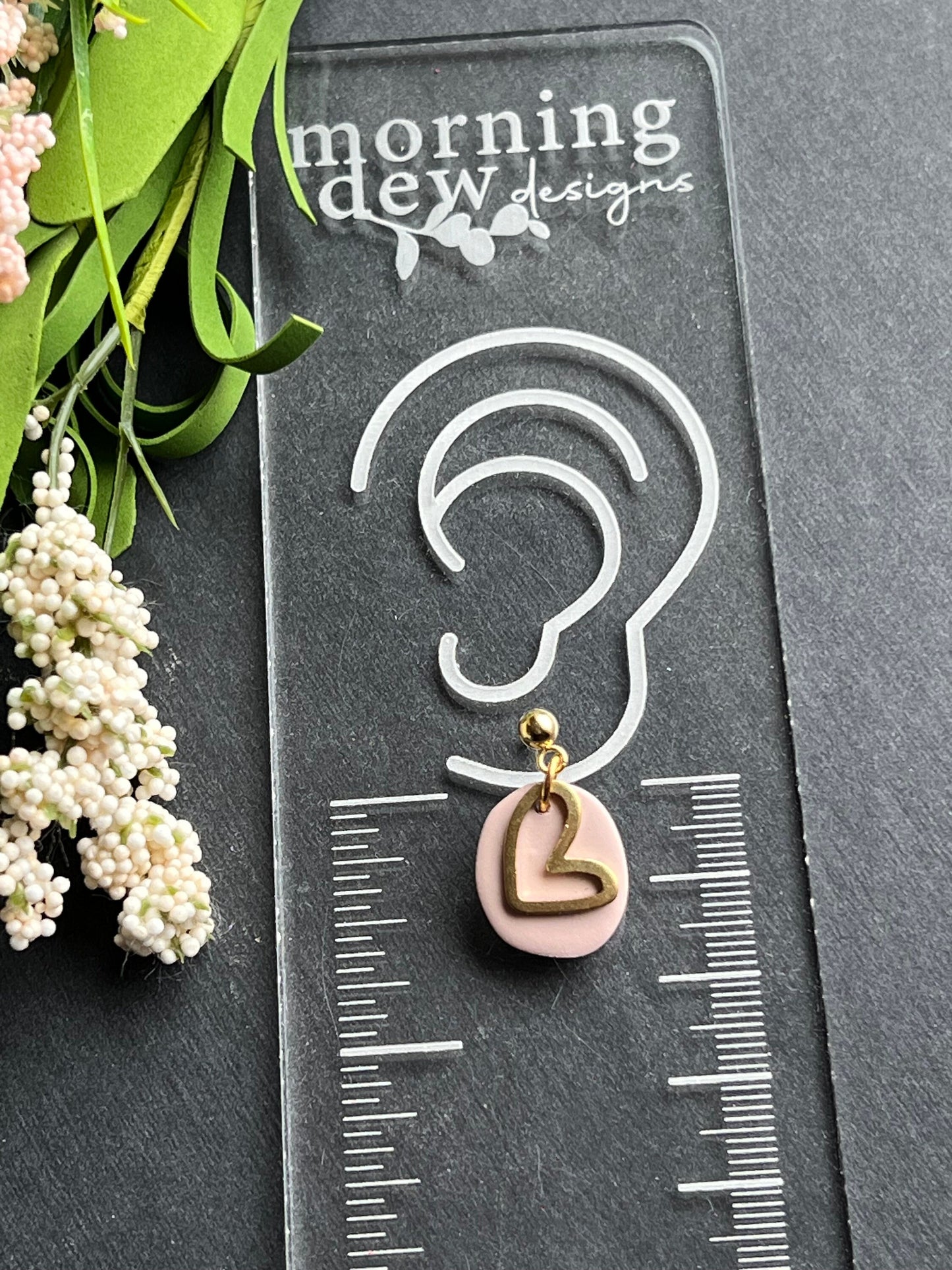 Mini Soft Pink Gold Heart Dangles