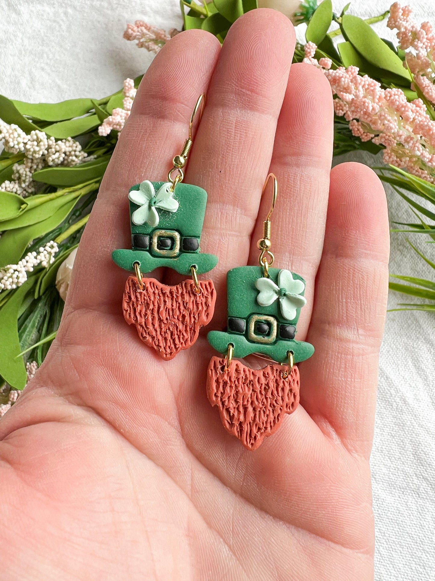 St. Patrick's Day Leprechaun Hat and Beard Dangles