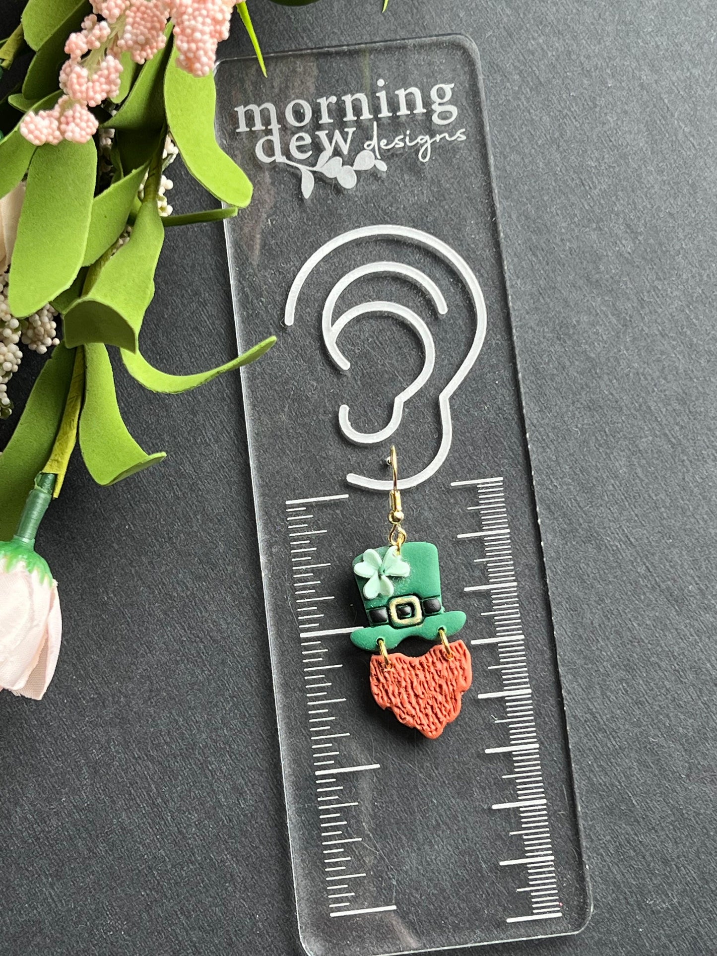 St. Patrick's Day Leprechaun Hat and Beard Dangles