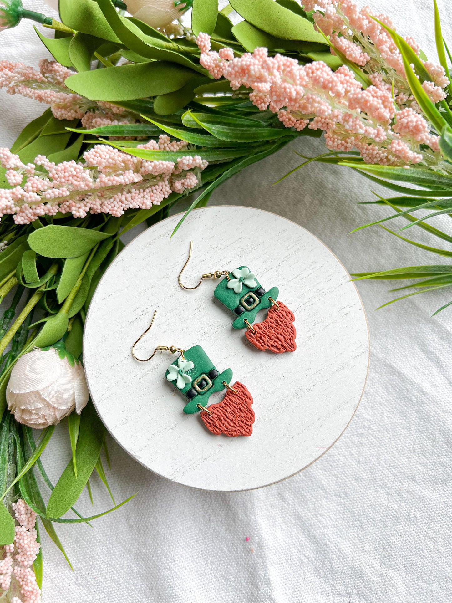 St. Patrick's Day Leprechaun Hat and Beard Dangles