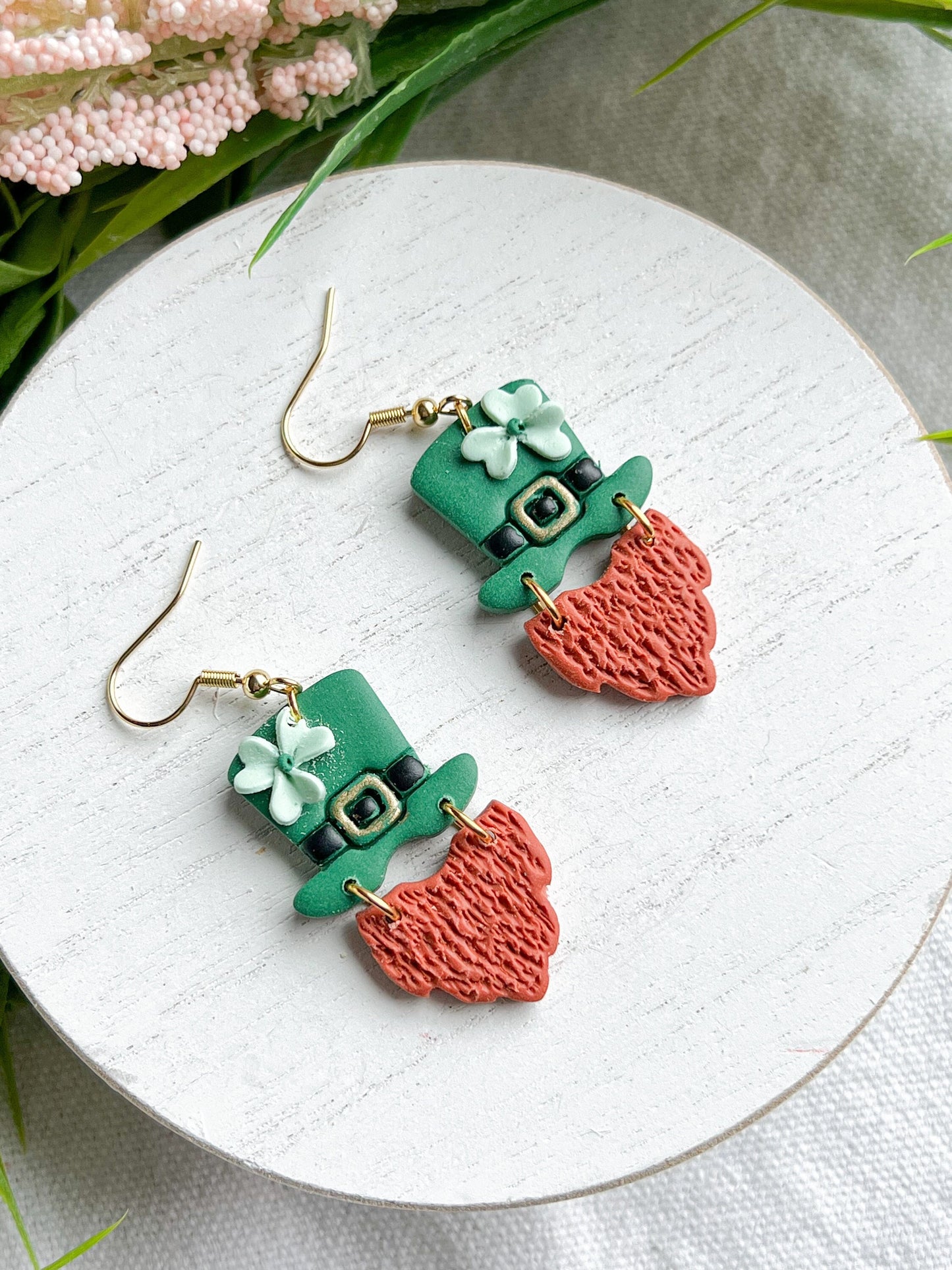 St. Patrick's Day Leprechaun Hat and Beard Dangles