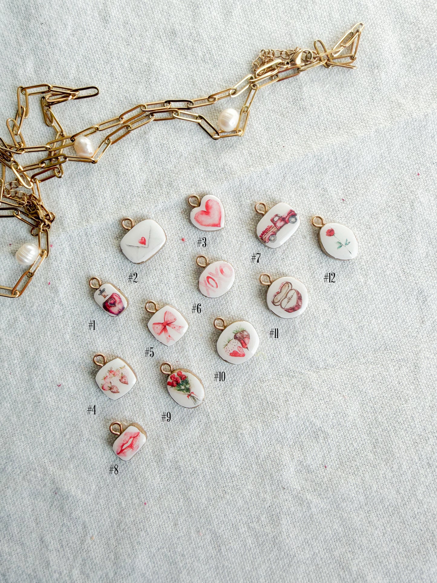 Valentines Day Love Heart Polymer Clay Jewelry Charms