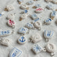 Blue and White Coastal Mini Polymer Clay Jewelry Charms