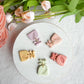 Pastel Spring Dangles with Bow Detail Polymer Clay Earrings