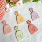 Pastel Honeybee Embossed Floral Polymer Clay Earrings
