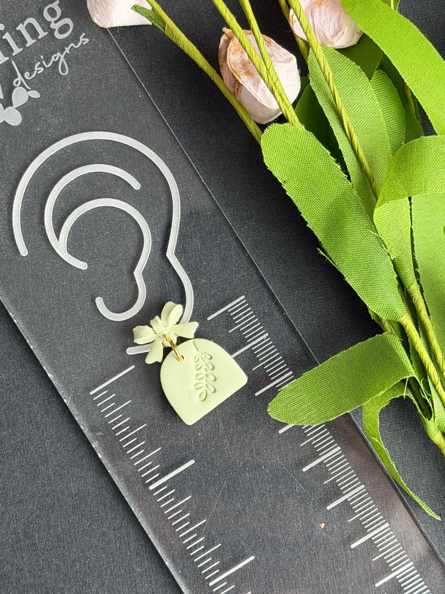 Pastel Spring Dangles with Bow Detail Polymer Clay Earrings