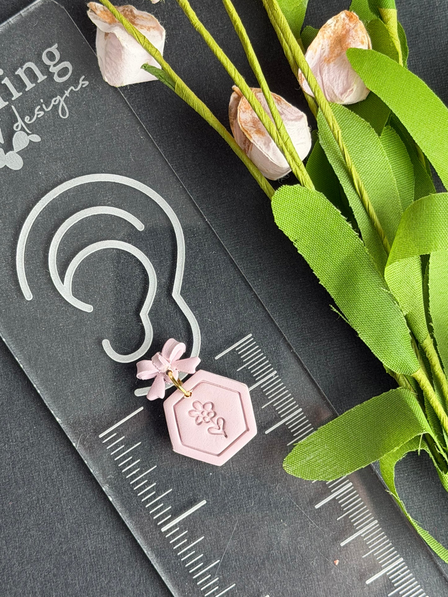 Pastel Spring Dangles with Bow Detail Polymer Clay Earrings
