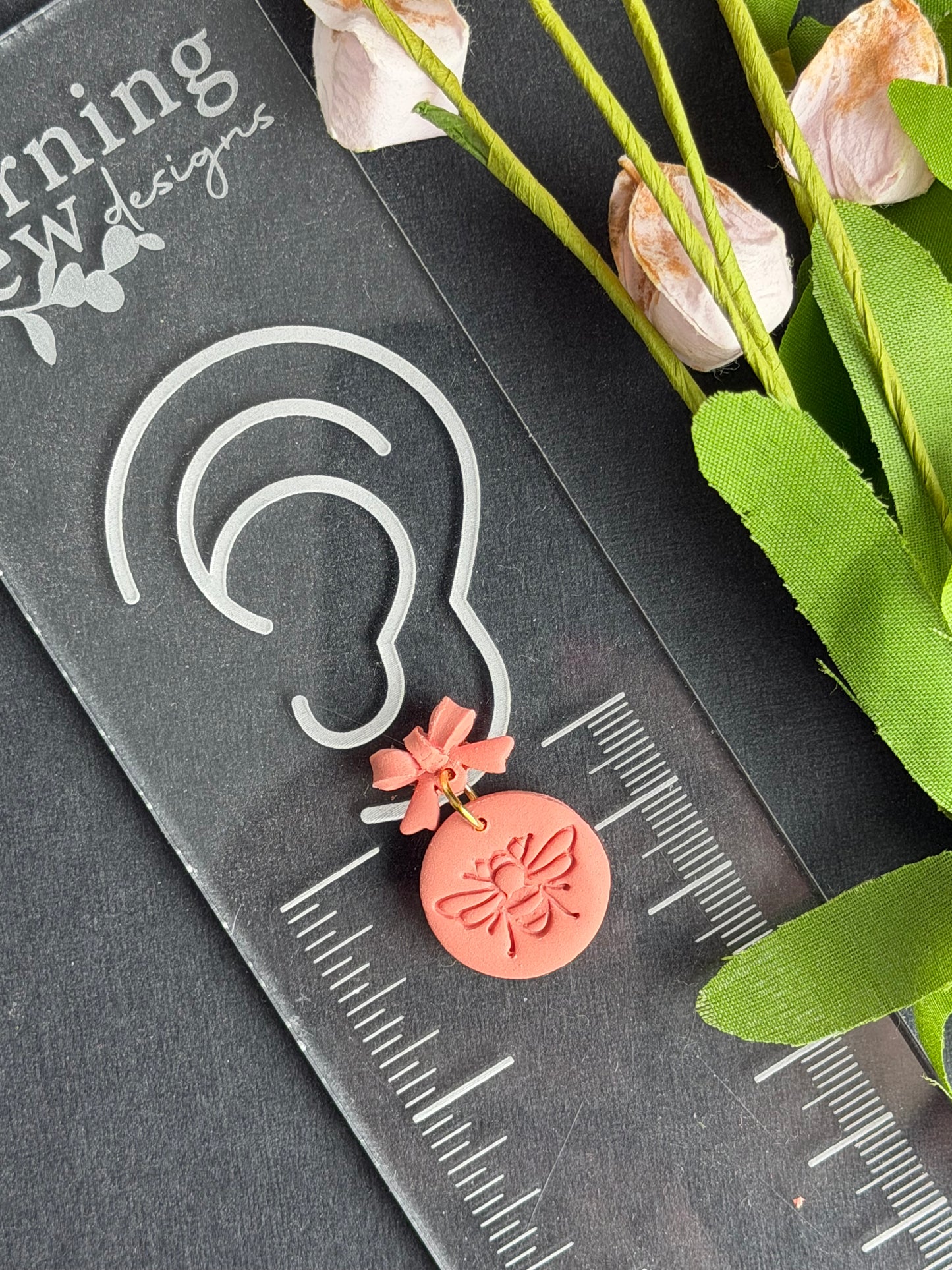 Pastel Spring Dangles with Bow Detail Polymer Clay Earrings
