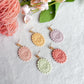 Scalloped Pastel Honeybee Embossed Polymer Clay Earrings