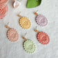 Scalloped Pastel Honeybee Embossed Polymer Clay Earrings