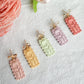 Pastel Scalloped Frame Flower Embossed Polymer Clay Earrings