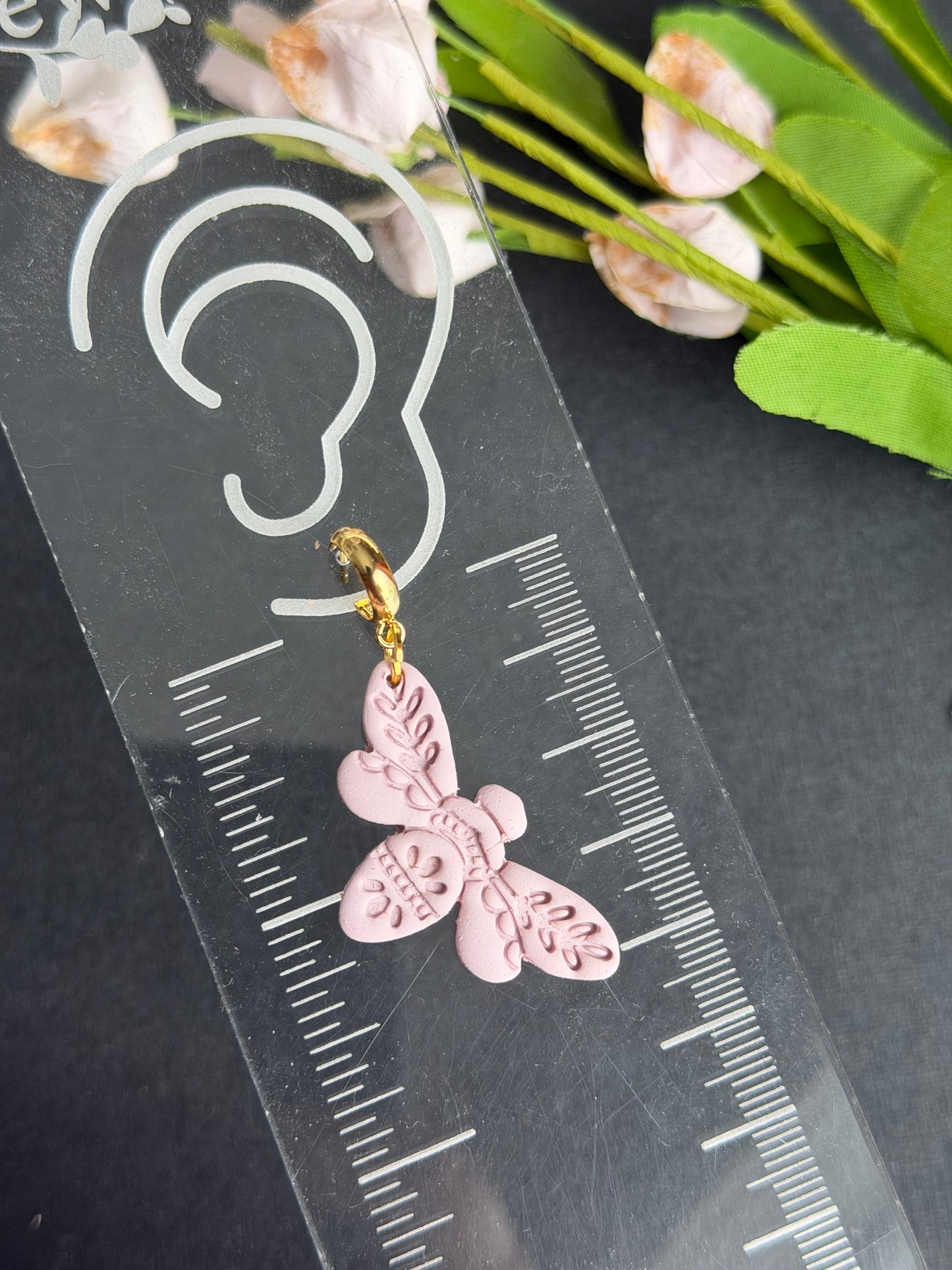 Spring Garden Boho Detailed Bee Pastel Polymer Clay Earrings