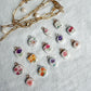 Flower Themed Transfer Paper Designed Polymer Clay Charms