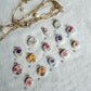 Flower Themed Transfer Paper Designed Polymer Clay Charms