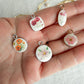 Flower Themed Transfer Paper Designed Polymer Clay Charms