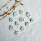 Blue Hydrangea Themed Transfer Paper Designed Polymer Clay Charms