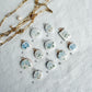 Blue Hydrangea Themed Transfer Paper Designed Polymer Clay Charms