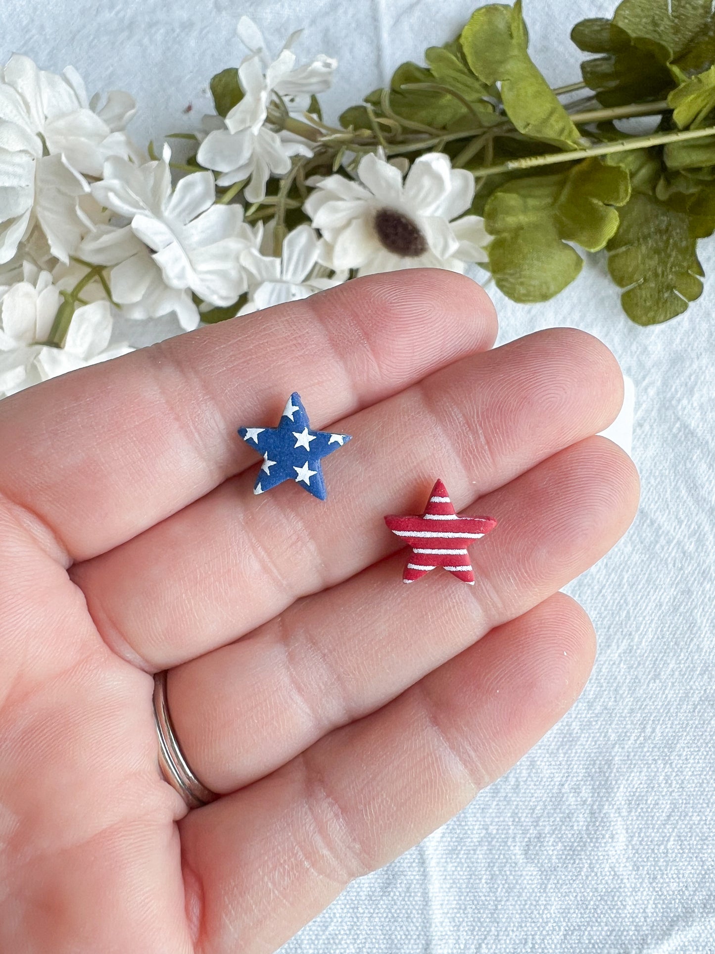 Stars and Stripes Polymer Clay Studs | 4th of July Studs | USA Studs