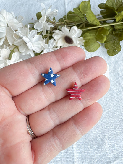 Stars and Stripes Polymer Clay Studs | 4th of July Studs | USA Studs