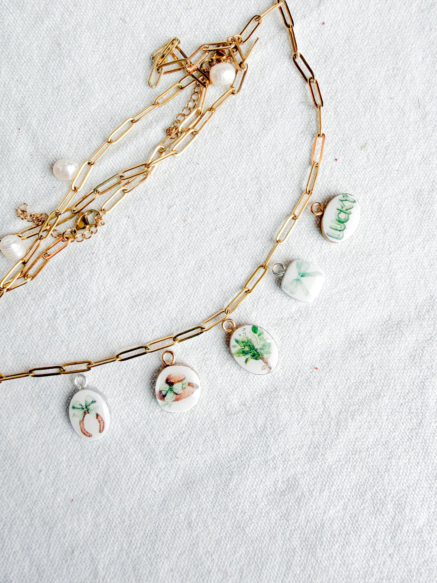 St. Patty's Day Themed Transfer Paper Designed Polymer Clay Charms