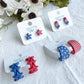 Stars and Stripes Polymer Clay Studs | 4th of July Studs | USA Studs