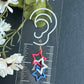 Red, White and Blue Star Link Dangle Polymer Clay Earrings