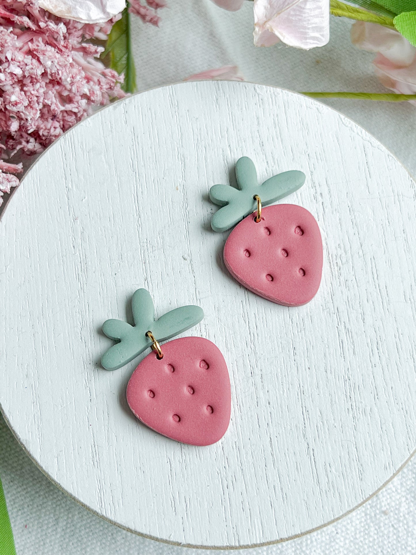 Fresh Strawberry Clay Earrings