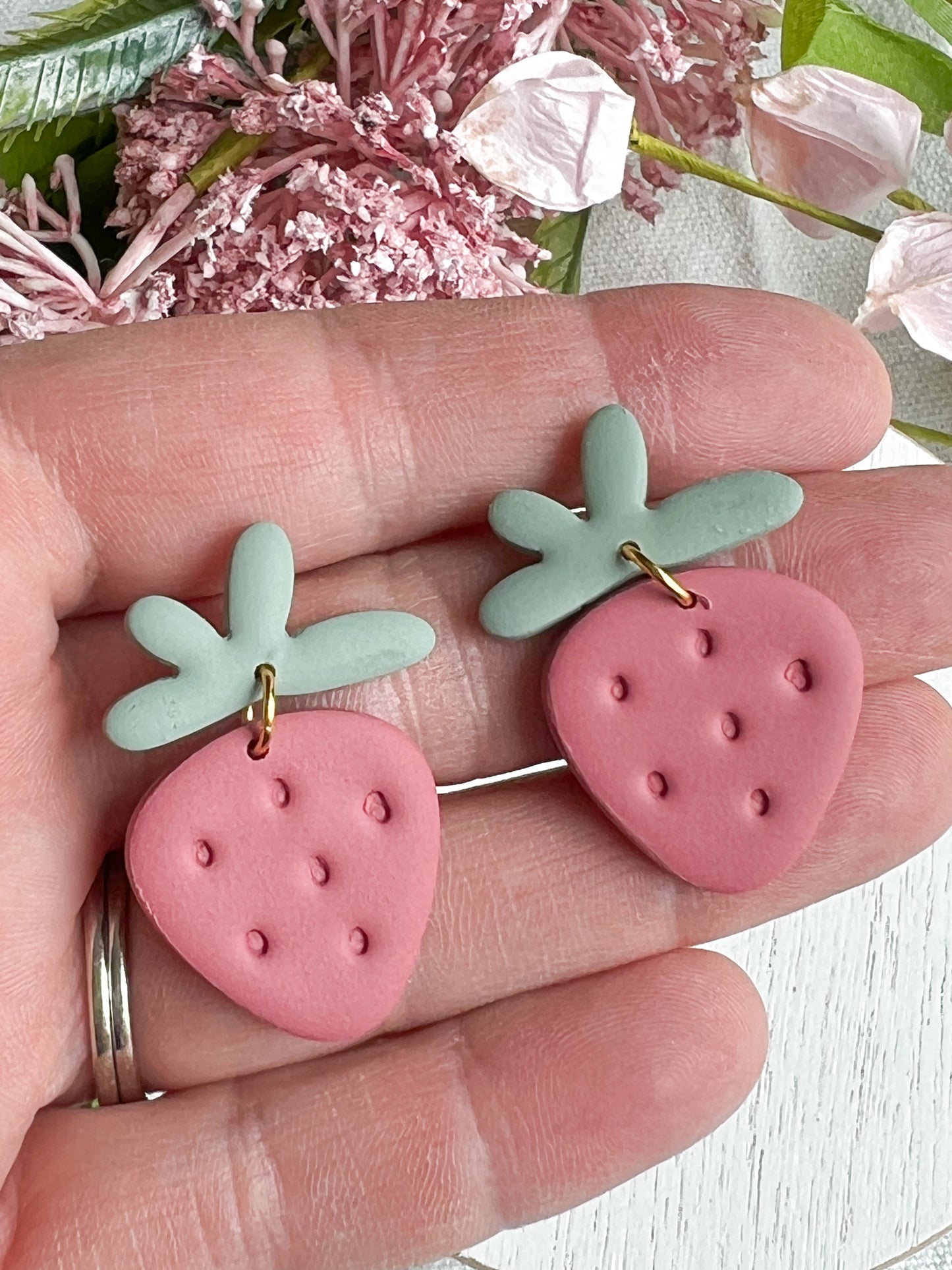 Fresh Strawberry Clay Earrings