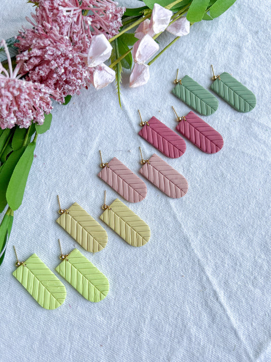 Bright Colored Feathered Chevron Arch Dangles