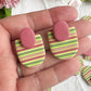 Bright Colored Striped Polymer Clay Earrings