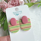 Bright Colored Striped Polymer Clay Earrings