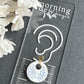 Embossed Blue Leaf Tile Earrings