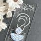 Decorative Embossed Blue Tile Polymer Clay Earrings