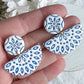 Decorative Embossed Blue Tile Polymer Clay Earrings