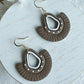 Brown Macrame Polymer Clay Earrings | Santorini Collection