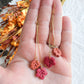 Colorful Fall Leaf Drop Polymer Clay Earrings