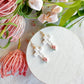 Faith Cross with Floral Details Polymer Clay Earrings
