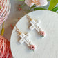 Faith Cross with Floral Details Polymer Clay Earrings