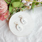Vintage Powder Blue Embossed Bunny Polymer Clay Earrings