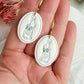 Vintage Powder Blue Embossed Bunny Polymer Clay Earrings