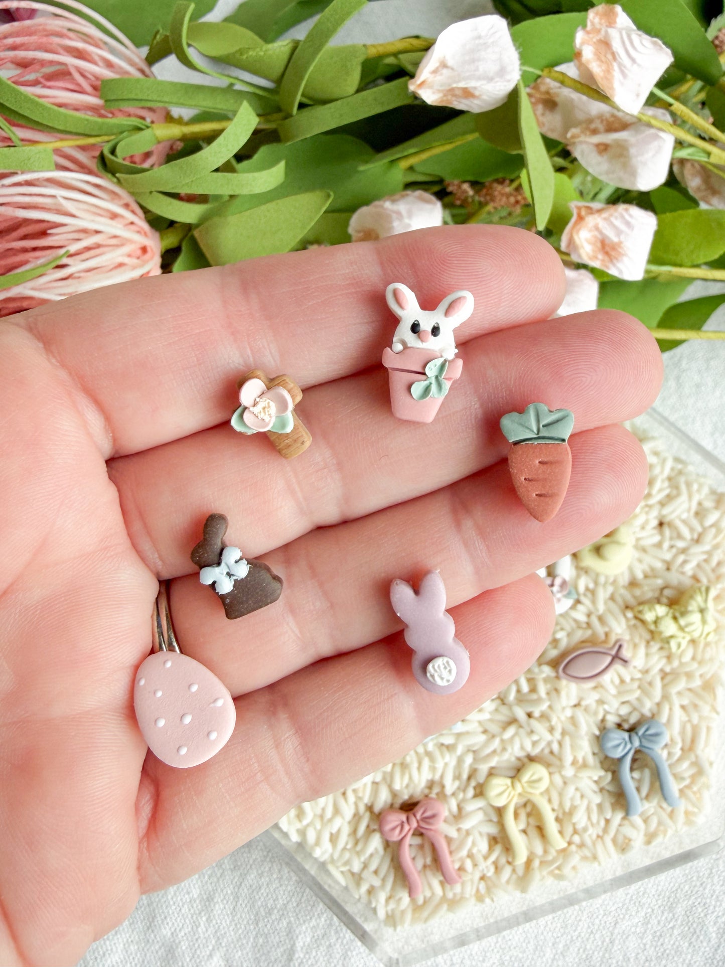 Spring and Easter inspired Polymer Clay Studs