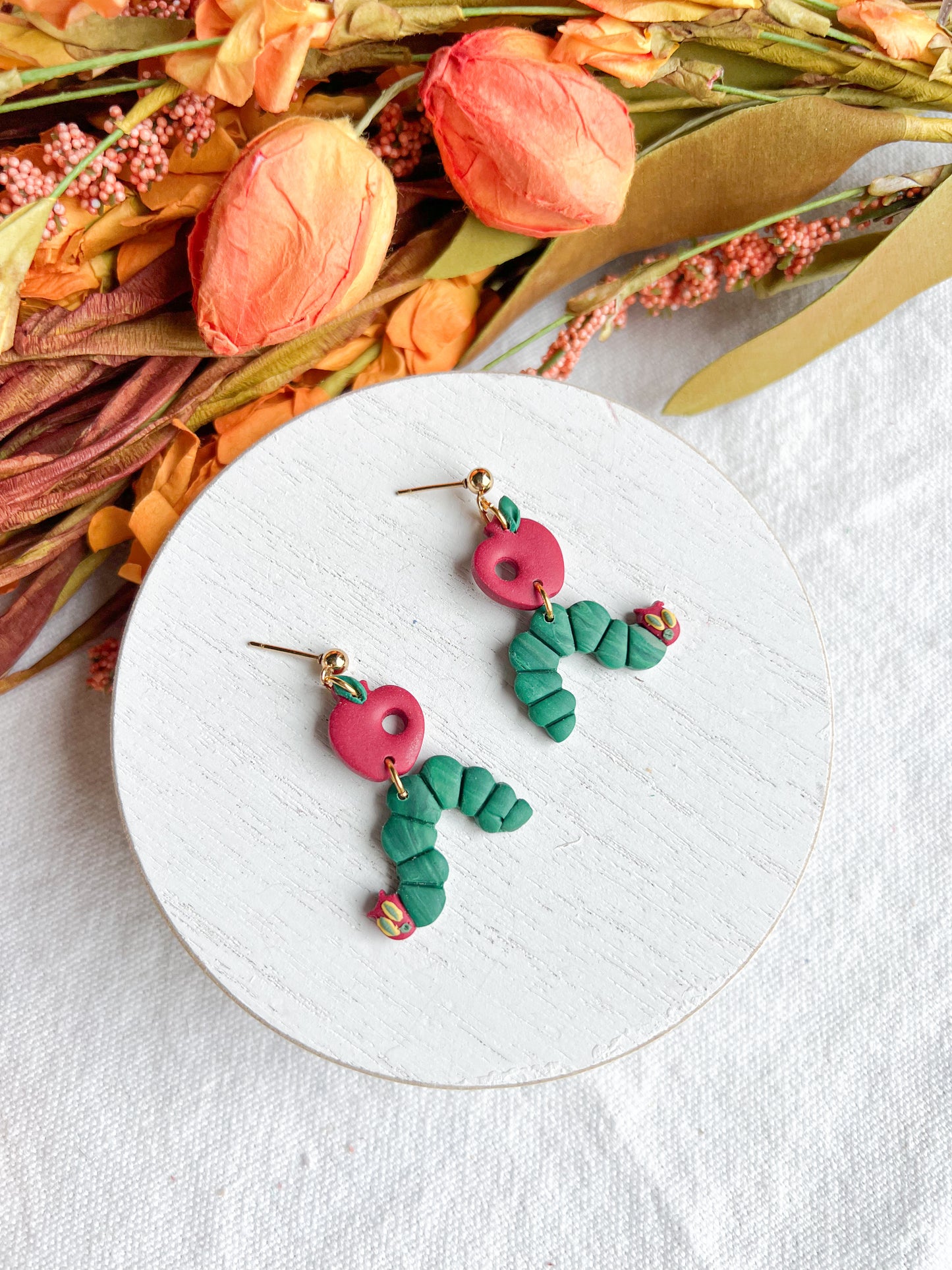 Hungry Caterpillar Polymer Clay Earrings