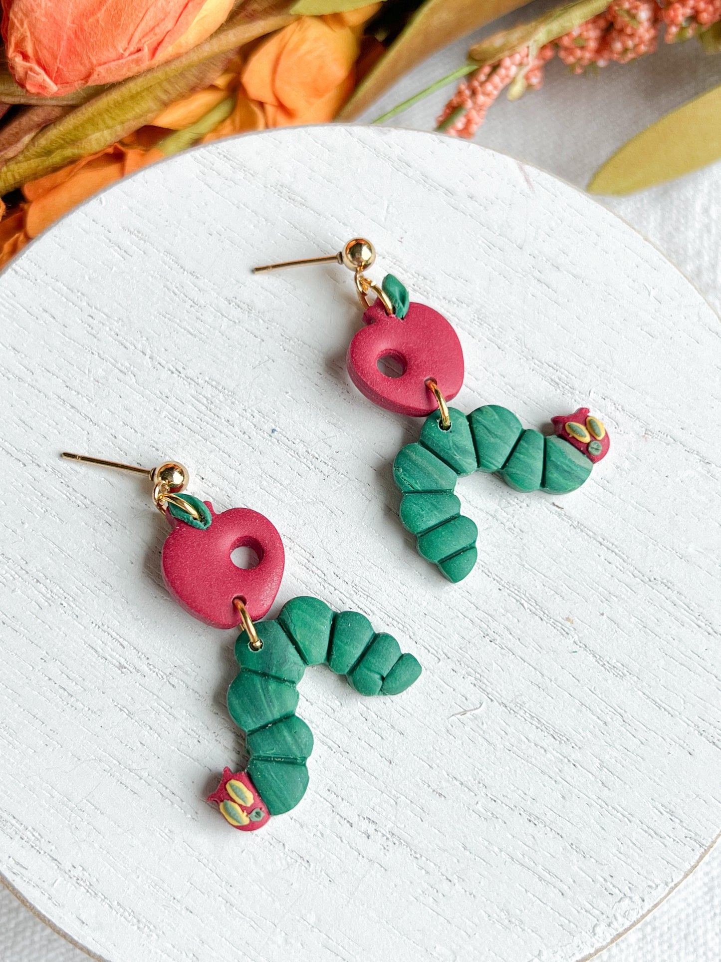 Hungry Caterpillar Polymer Clay Earrings