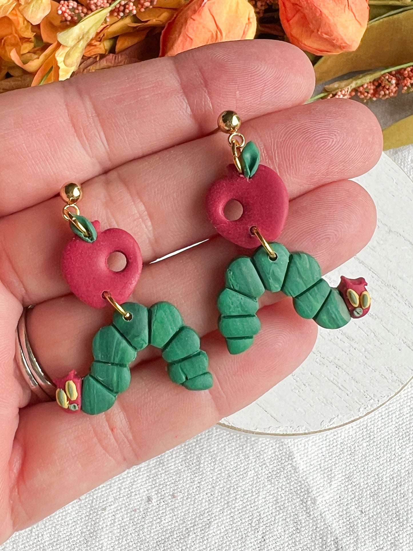 Hungry Caterpillar Polymer Clay Earrings