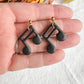 2 Beamed Black 8th Note Polymer Clay Earrings