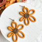 Sunflower Doodle Polymer Clay Earrings