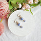 Dutch Delft Blue Floral Bead Drop Polymer Clay Earrings